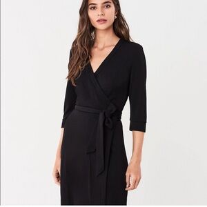 Diane Von Furstenberg Classic Black Wrap Dress 8